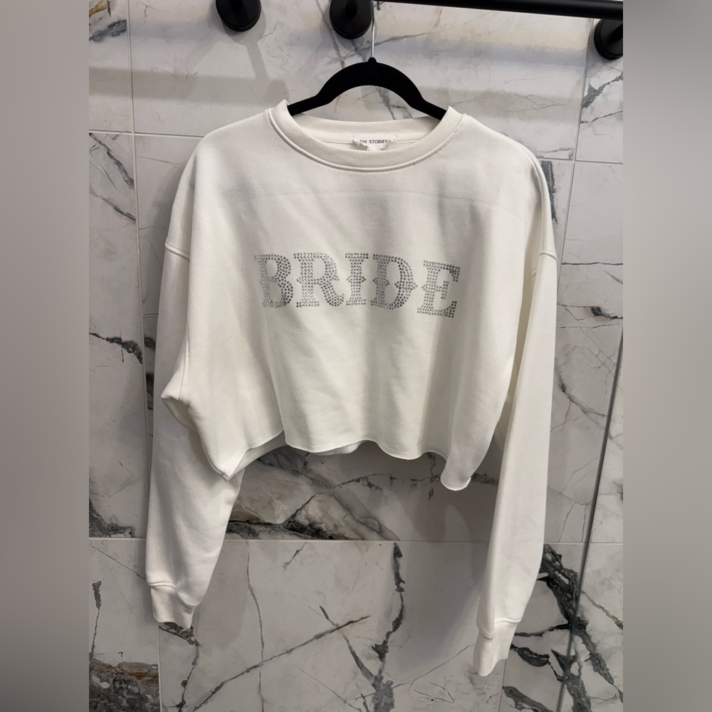 BRIDE White Cropped Sweatshirt